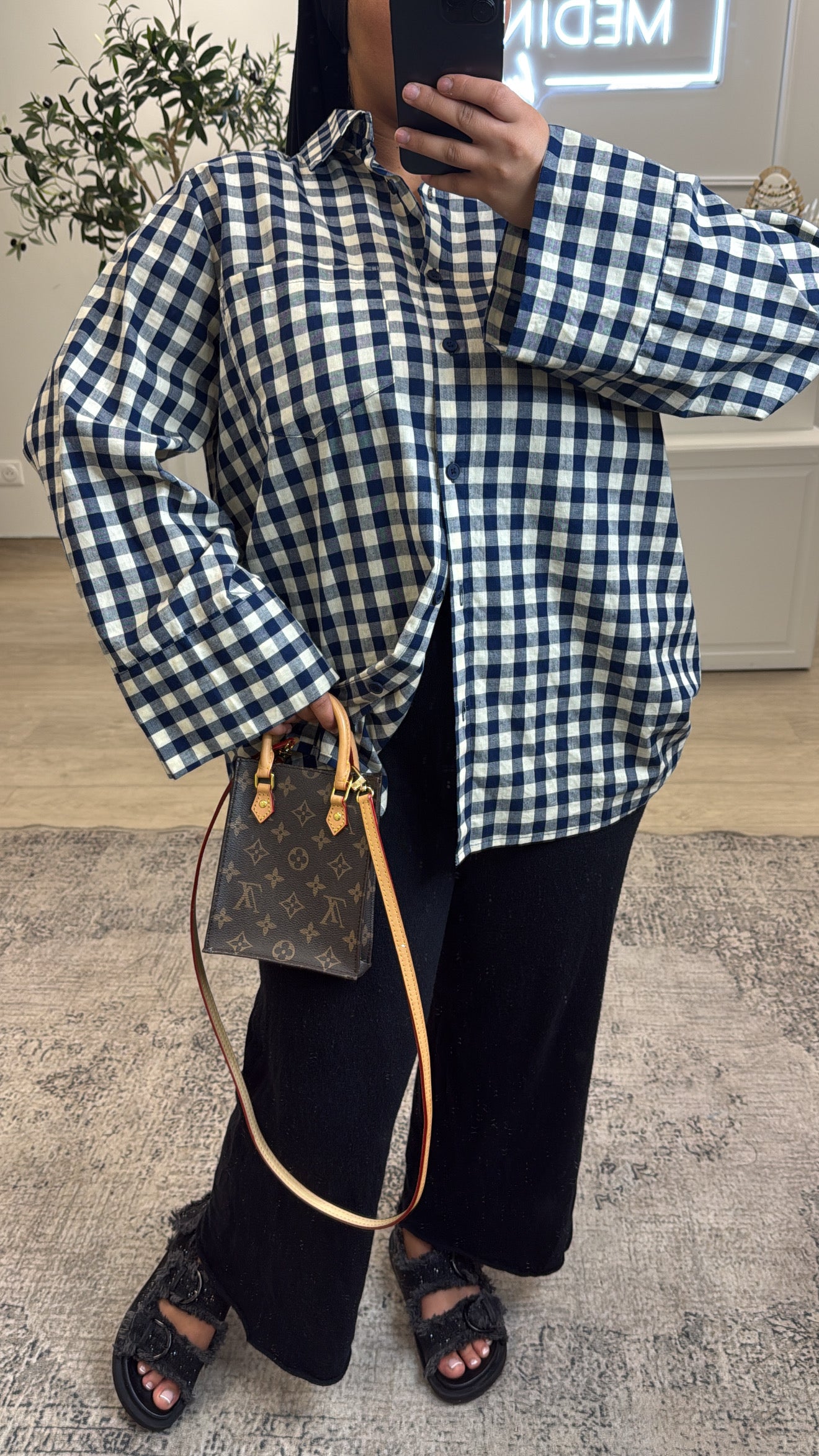 CHEMISE PREMIUM À CARREAUX [ bleu ]