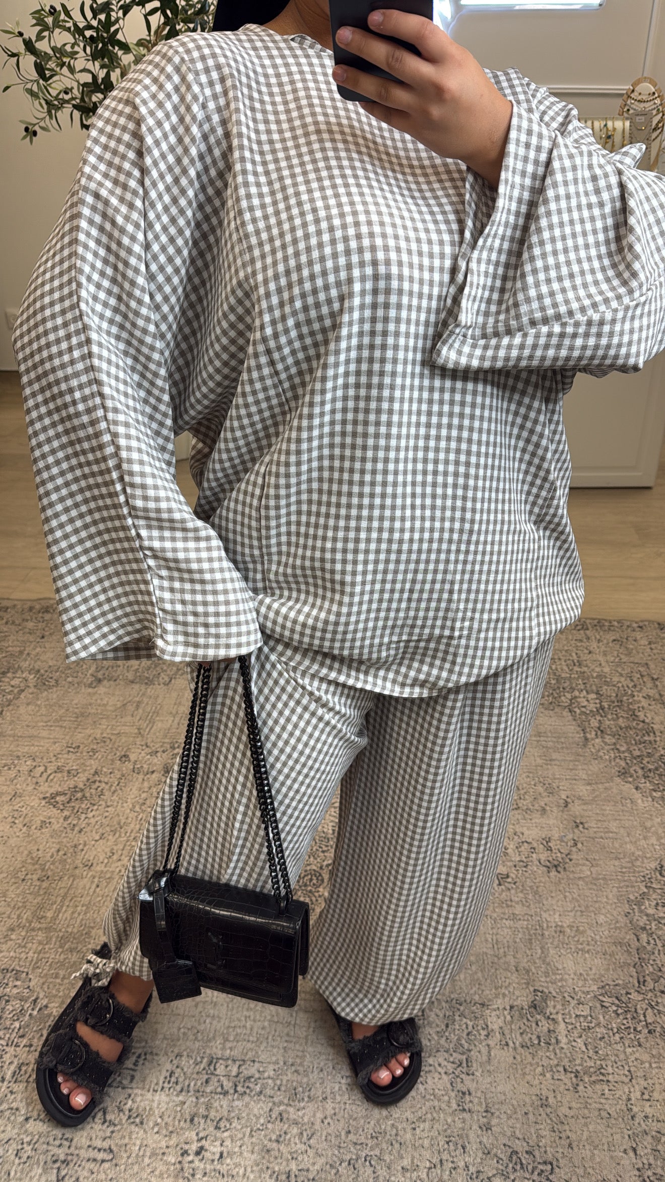 ENSEMBLE RAYURE [ taupe ]