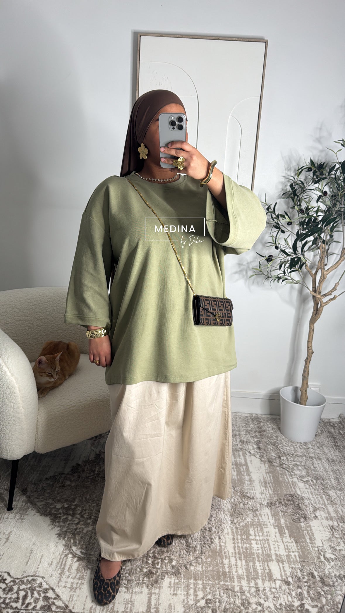 T-shirt long respirant [ kaki]