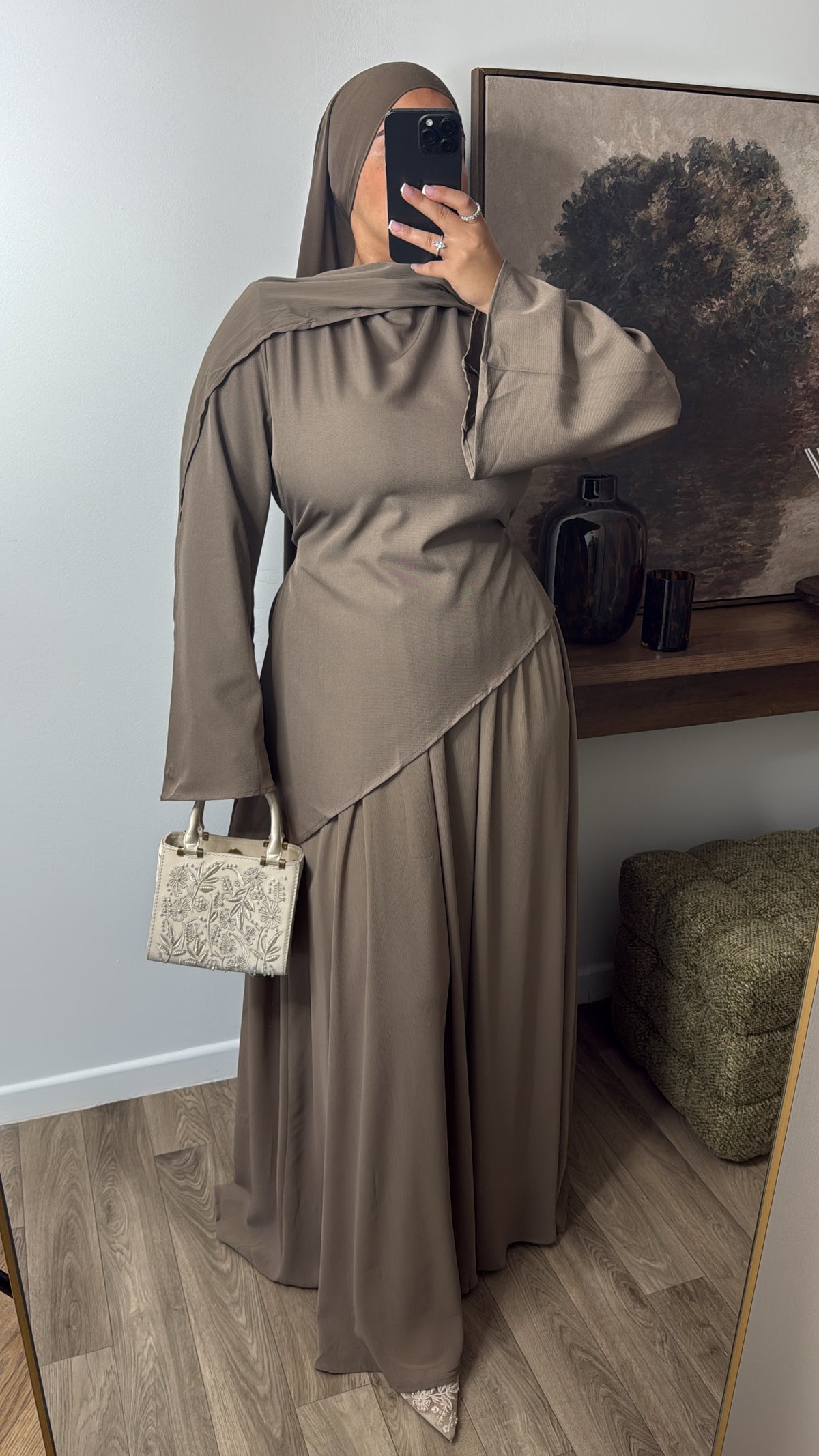 ENSEMBLE PREMIUM JUPE + HAUT CINTRÉ [ Taupe ]