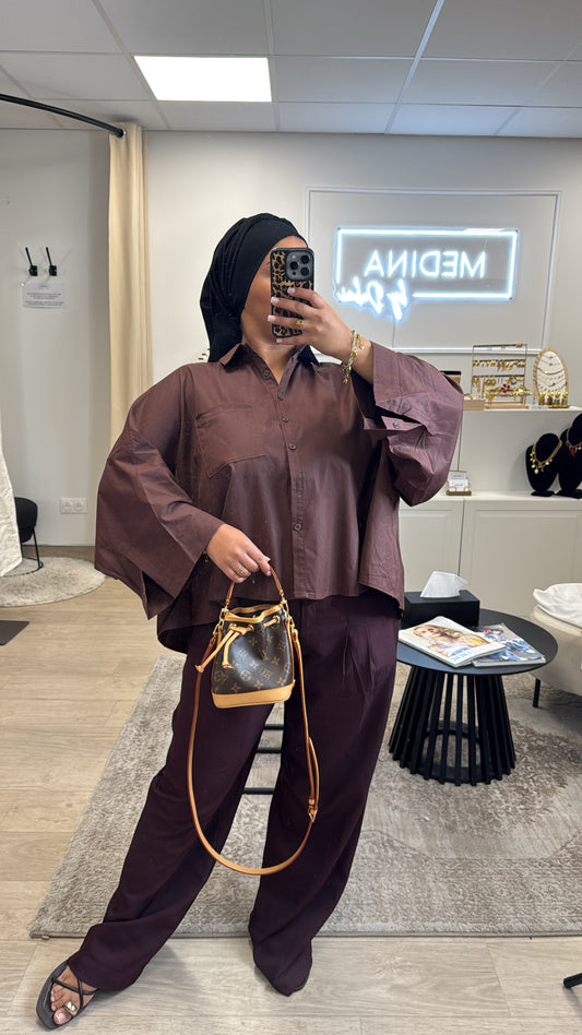 Chemise Milla oversize [ marron]