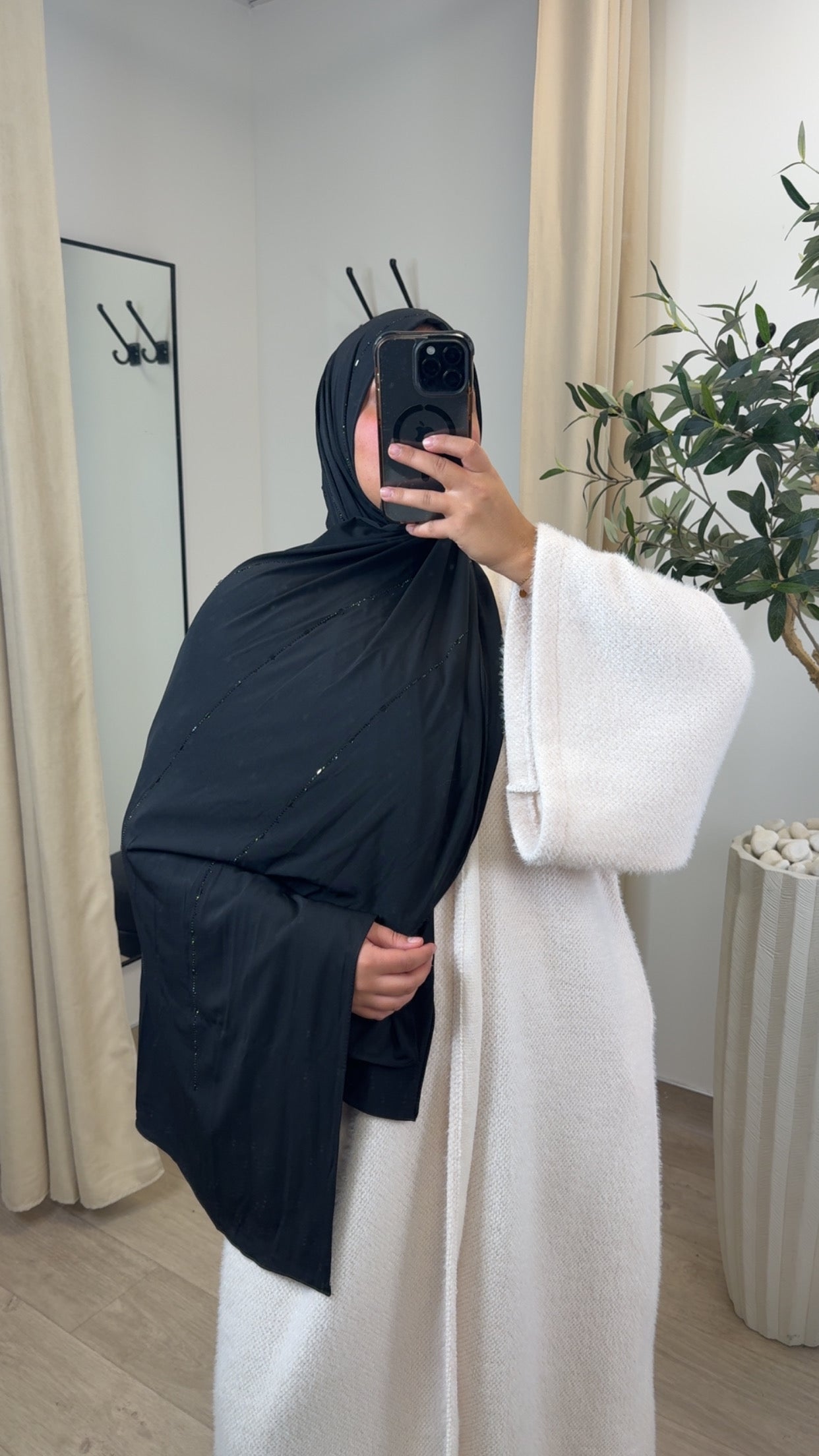 Jersey Premium luxe à strass [ Noir ]