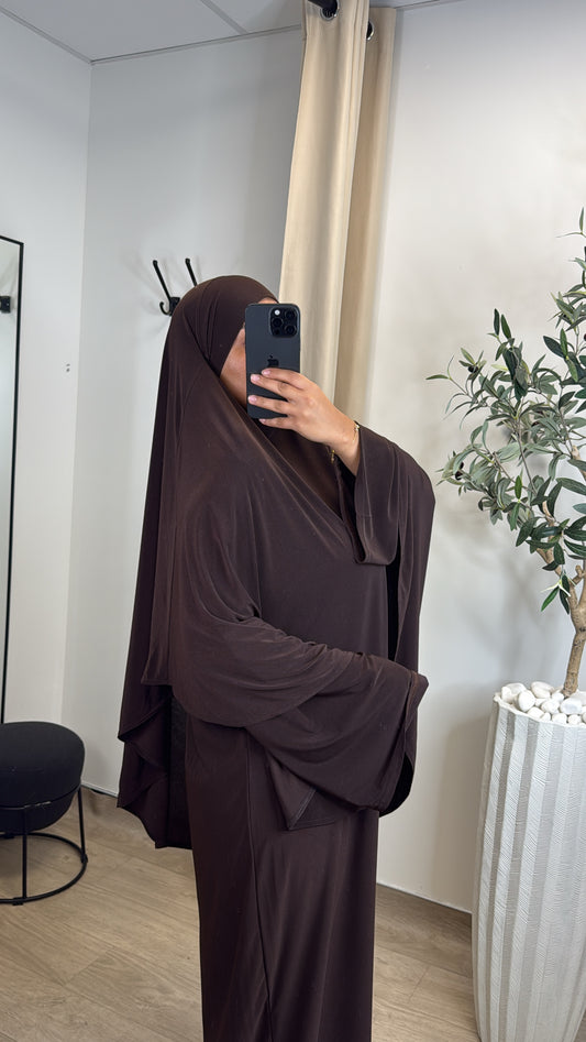 Khimar en jersey Premium [ choco ]