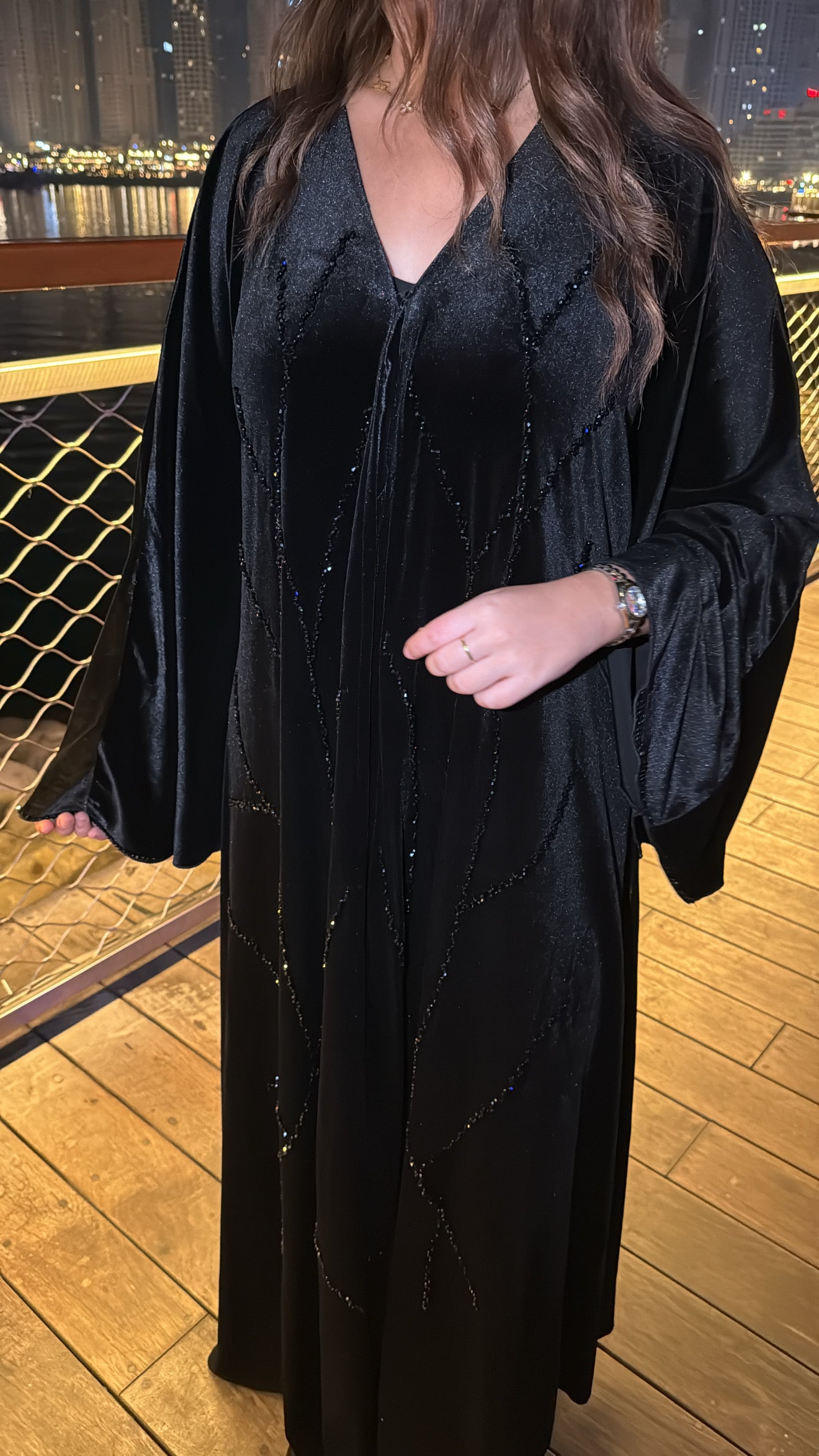 ABAYA VELOURS ZAYNA [ black ]