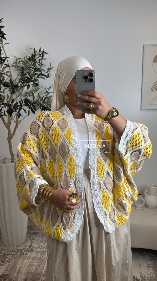 Gilet crochet Lyla [ jaune ]