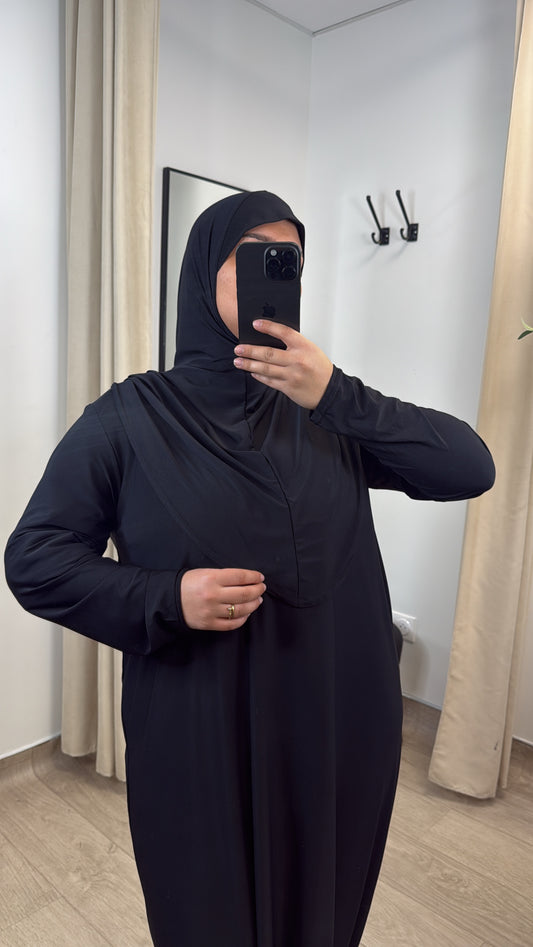 SET CAGOULE EN JERSEY PREMIUM [ NOIR]
