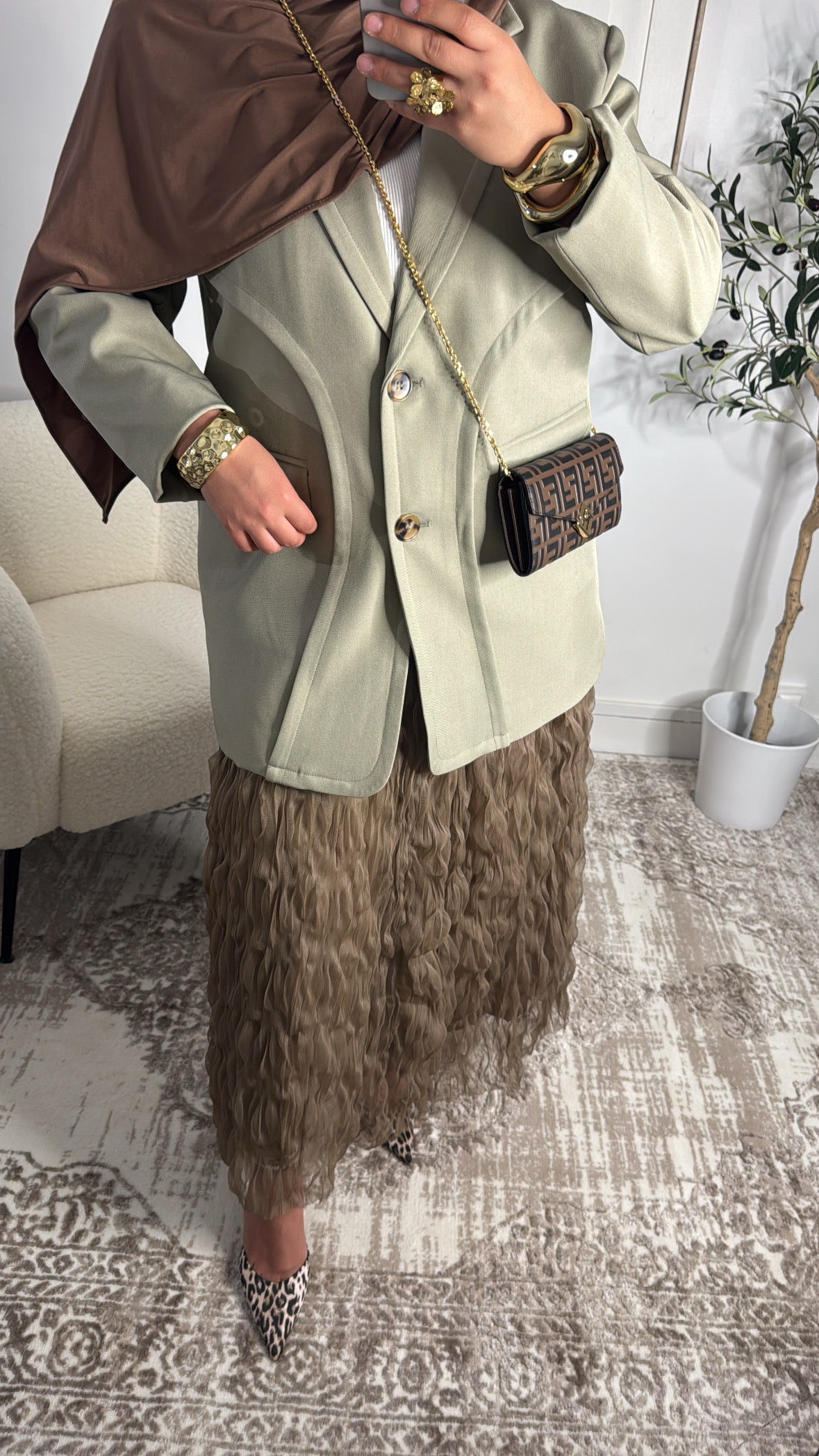 Jupe Froufrou camel