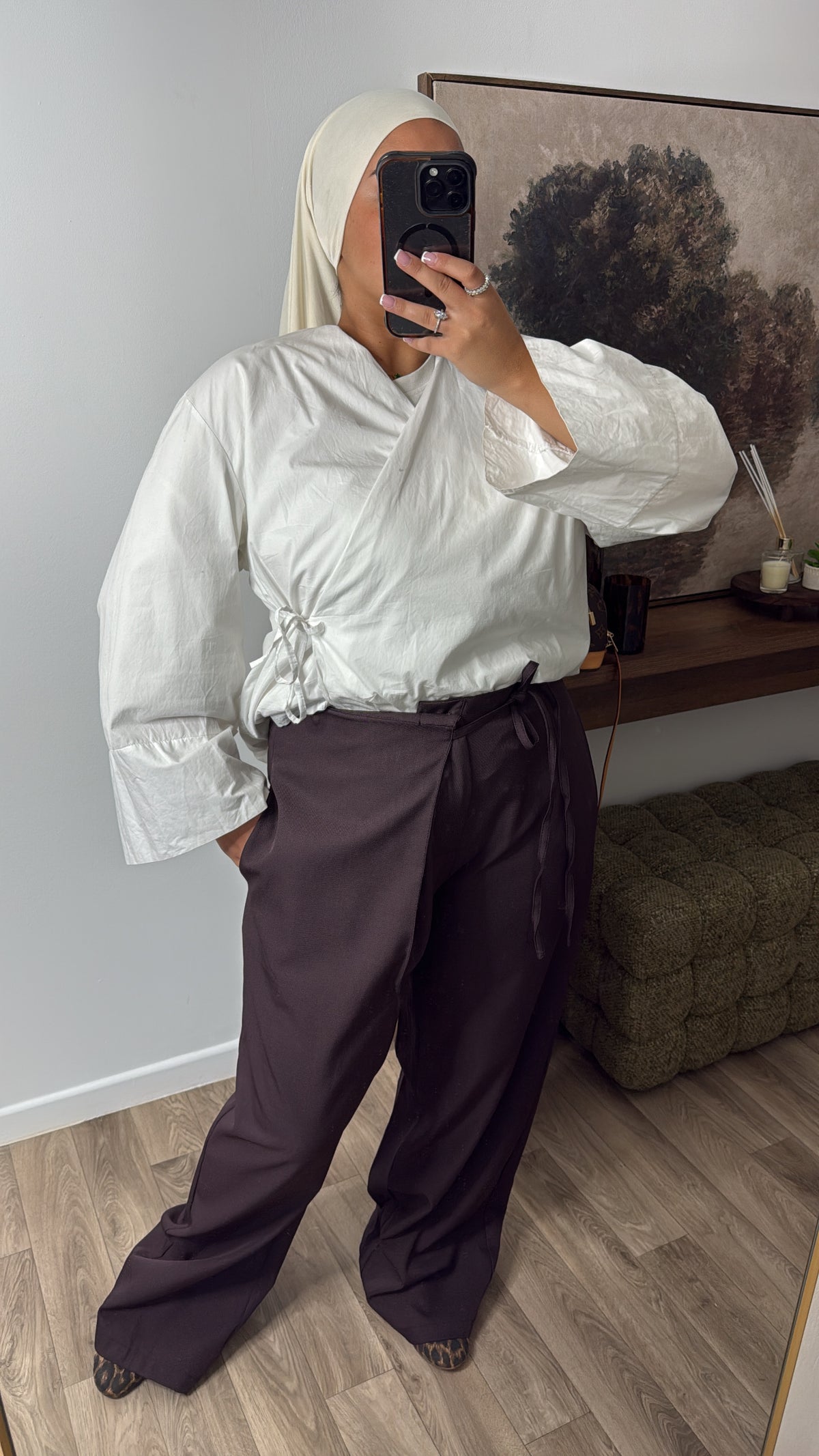 PANTALON CROISÉ [ prune ]