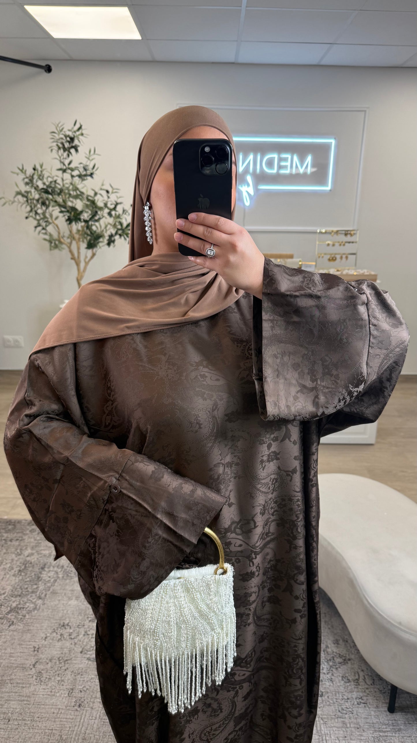 ABAYA IMPRIMER [ MARRON ]