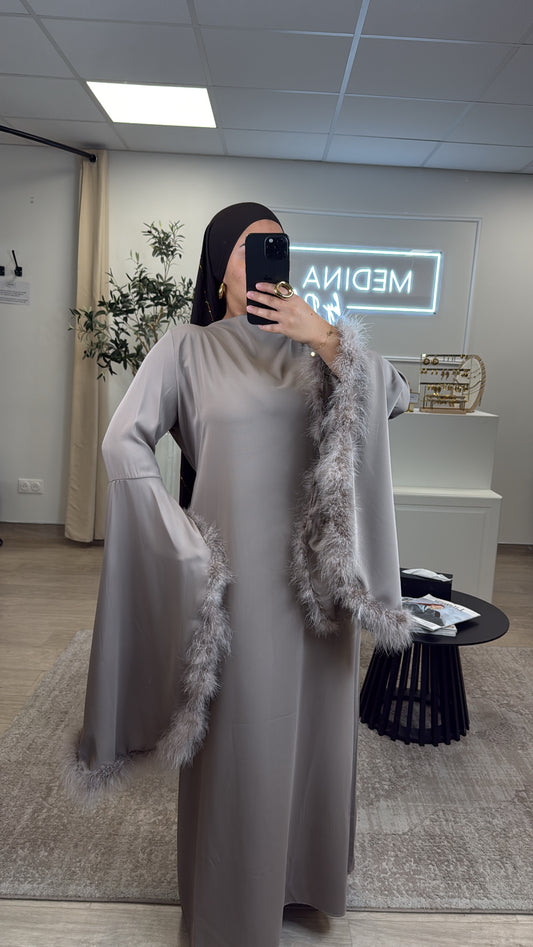ROBE PLUME LEXIA [ taupe ]