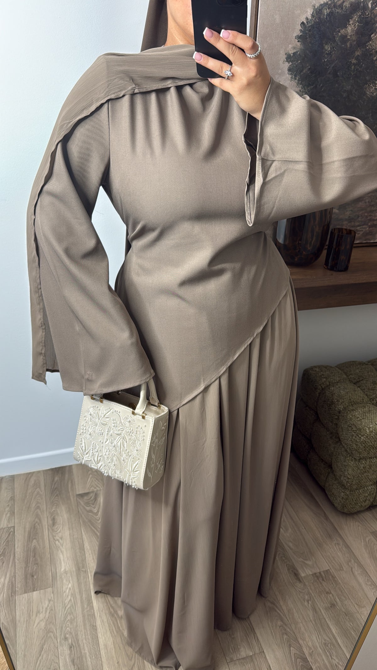ENSEMBLE PREMIUM JUPE + HAUT CINTRÉ [ Taupe ]