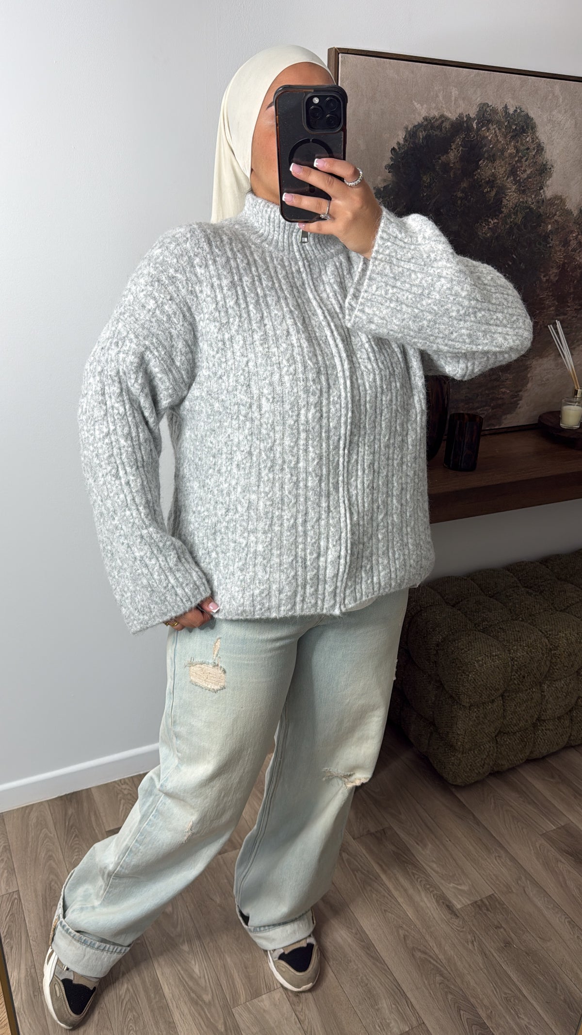 GILET CROCHET [ gris ]