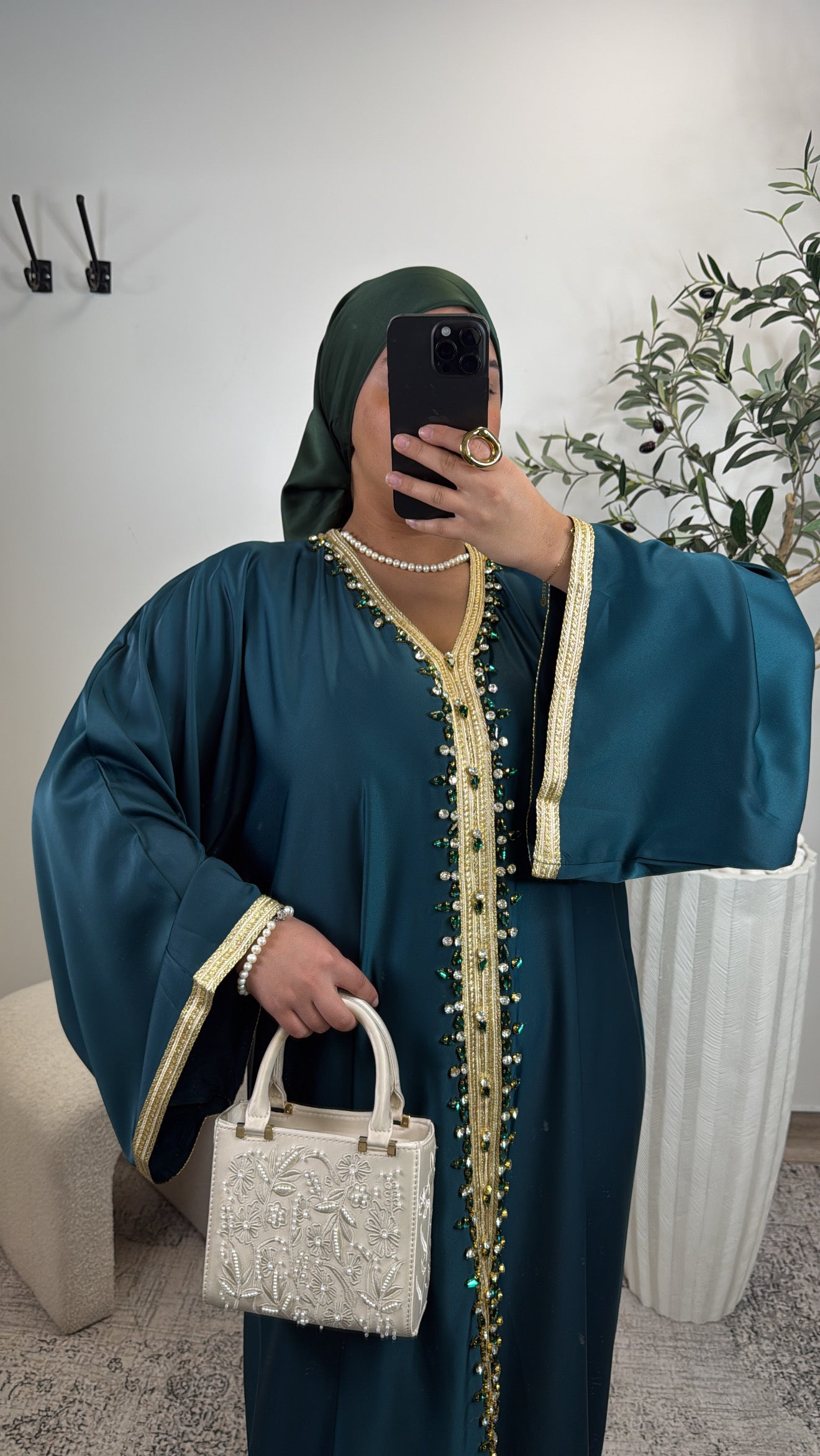 ABAYA PREMIUM NOUR [ VERT et GOLD ]