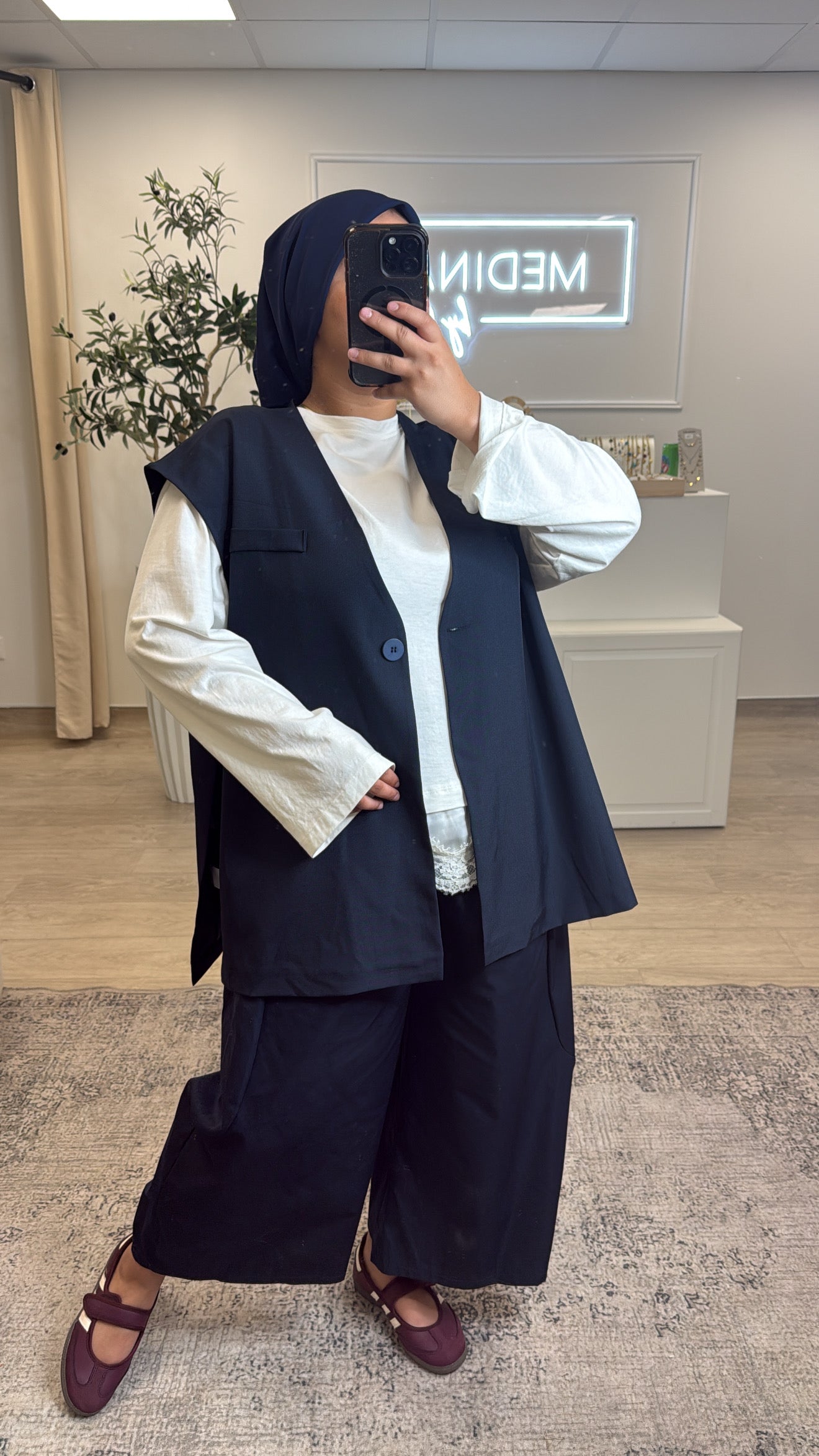 GILET  OVERSIZE a bouton [ bleu ]