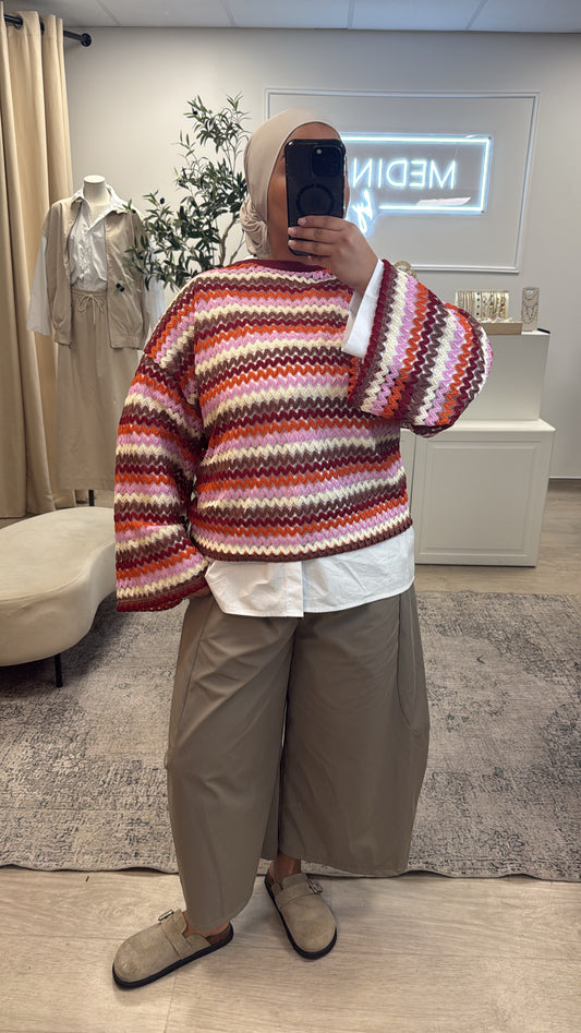 PULL LAMIA CROCHET [ bordeau ]