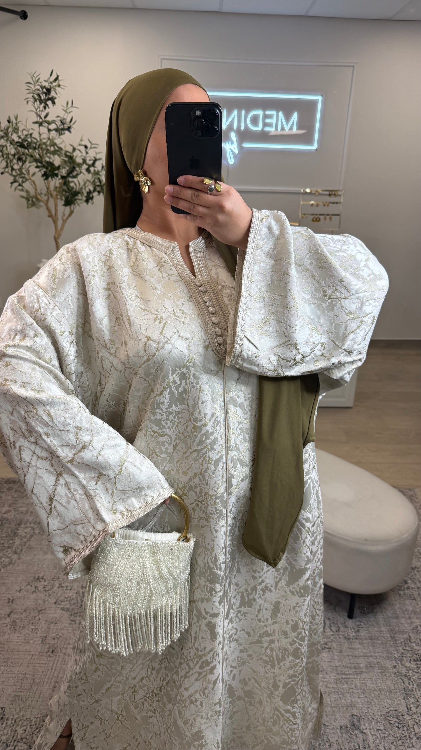 ROBE CAFTAN NAYILA PREMIUM [ écru ]