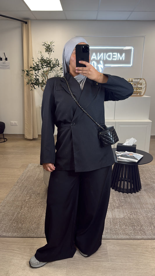 ENSEMBLE BLAZER CROISÉ [ black ]