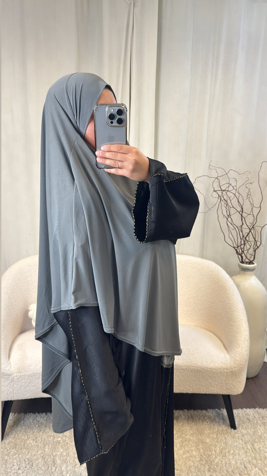 Khimar jersey Premium maxi [ gris]