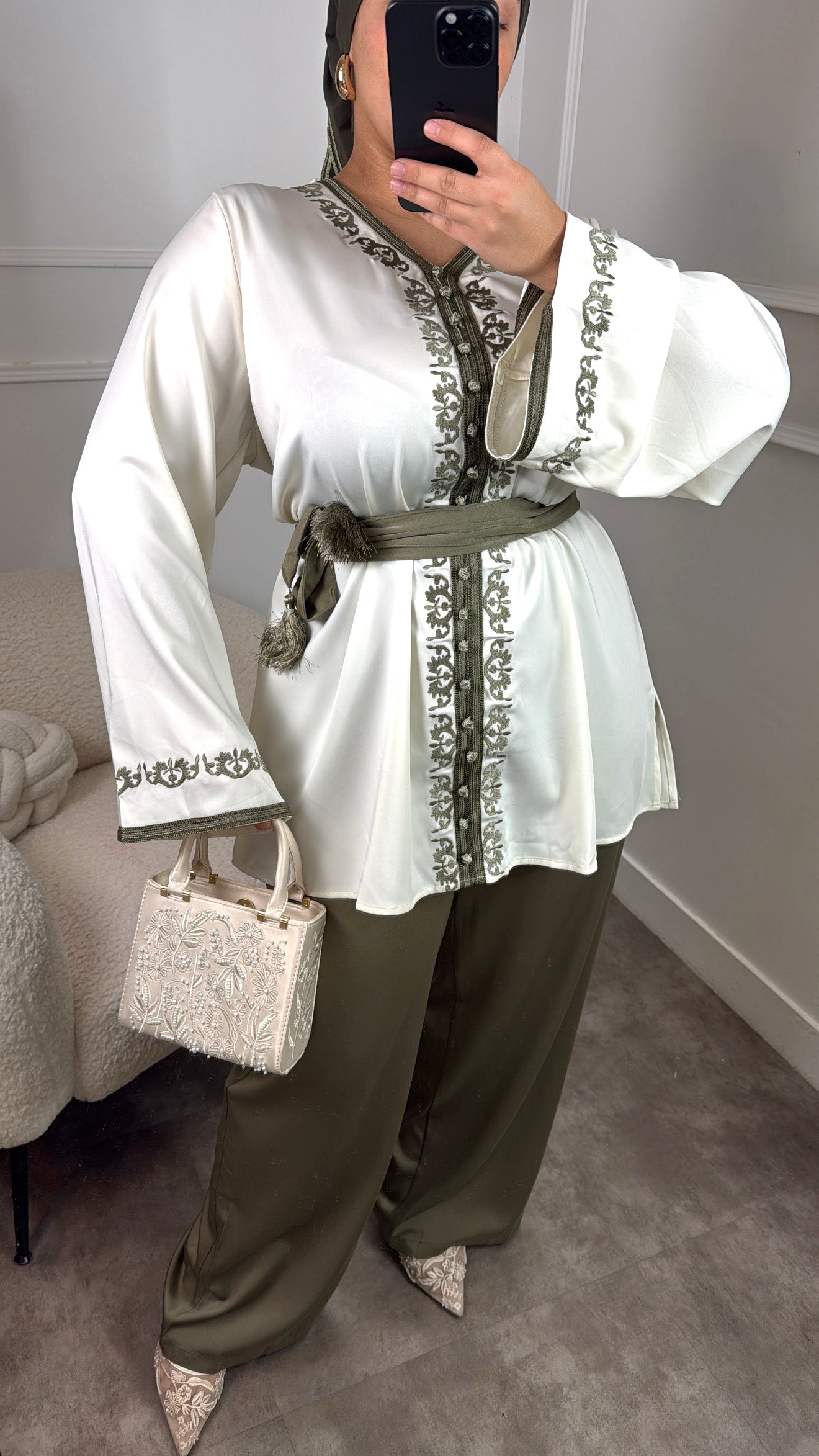 ENSEMBLE JABADOR BRODÉ [ kaki ]