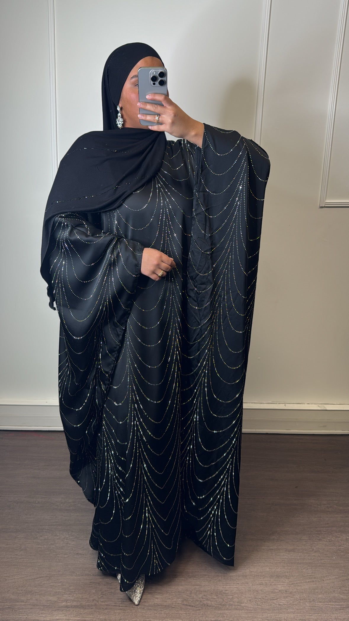 Abaya strass [ noir]