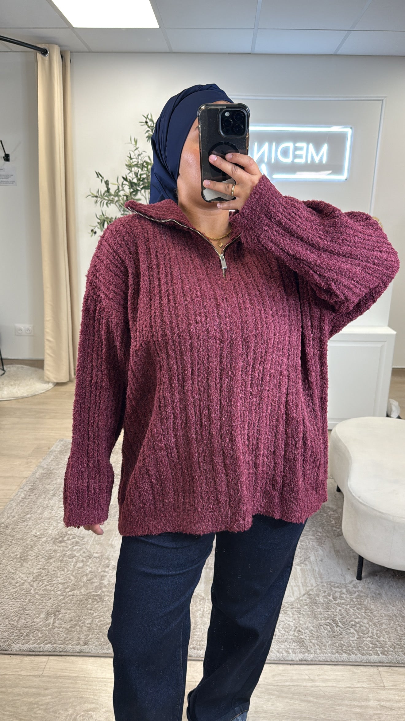 Sweat Maille [ prune ]