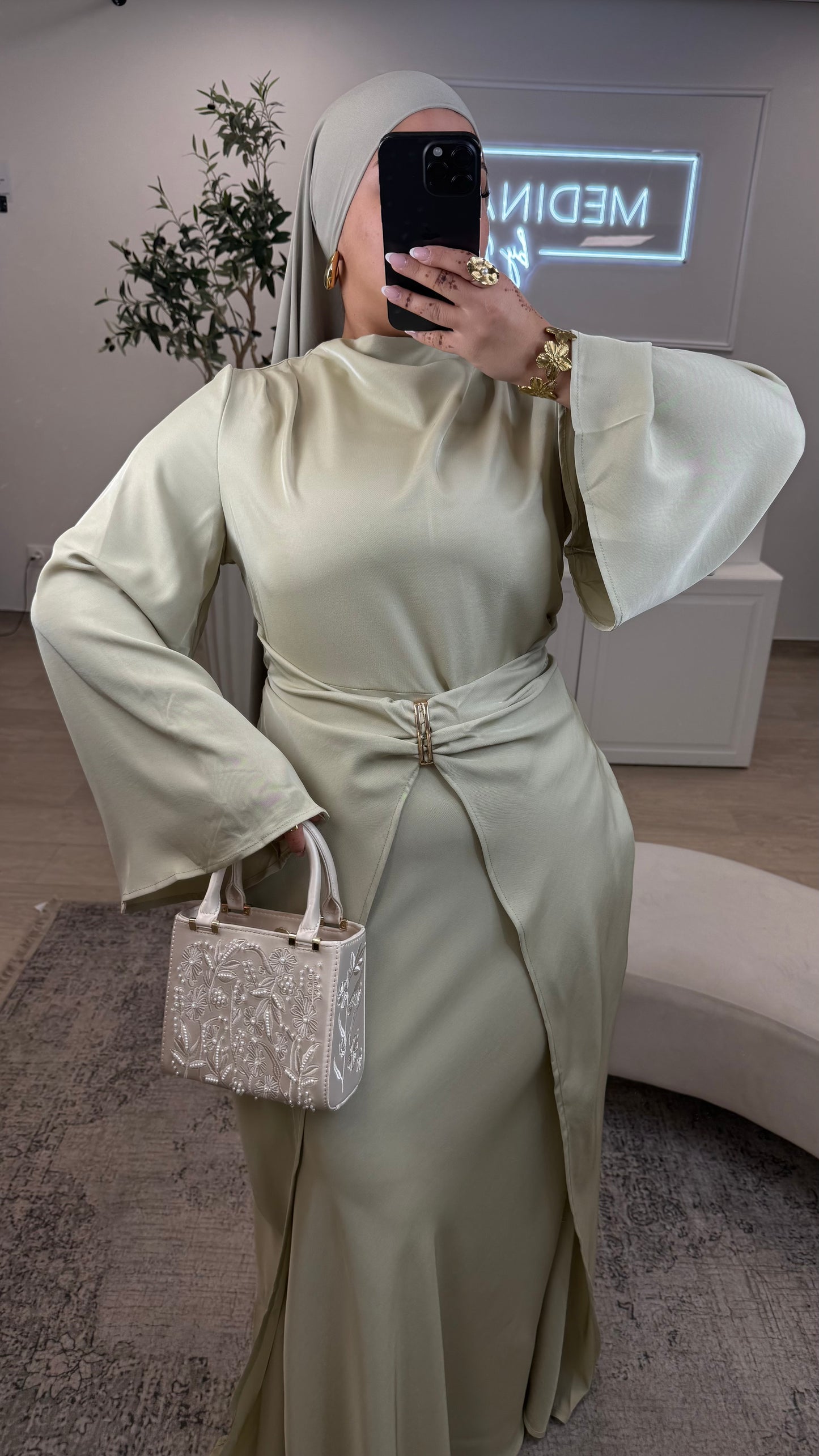 ROBE PREMIUM AVEC BROCHE [ vert ]