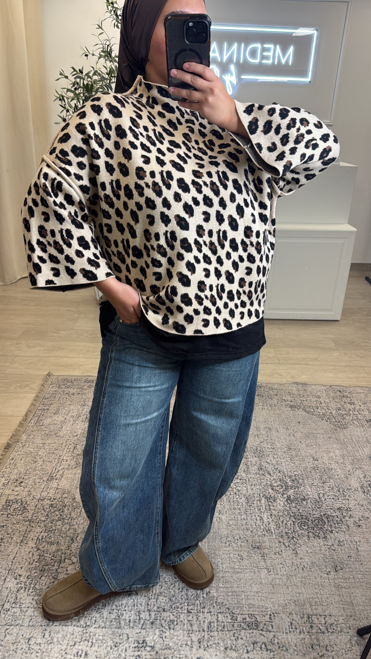 Pull léopard [ crème ]