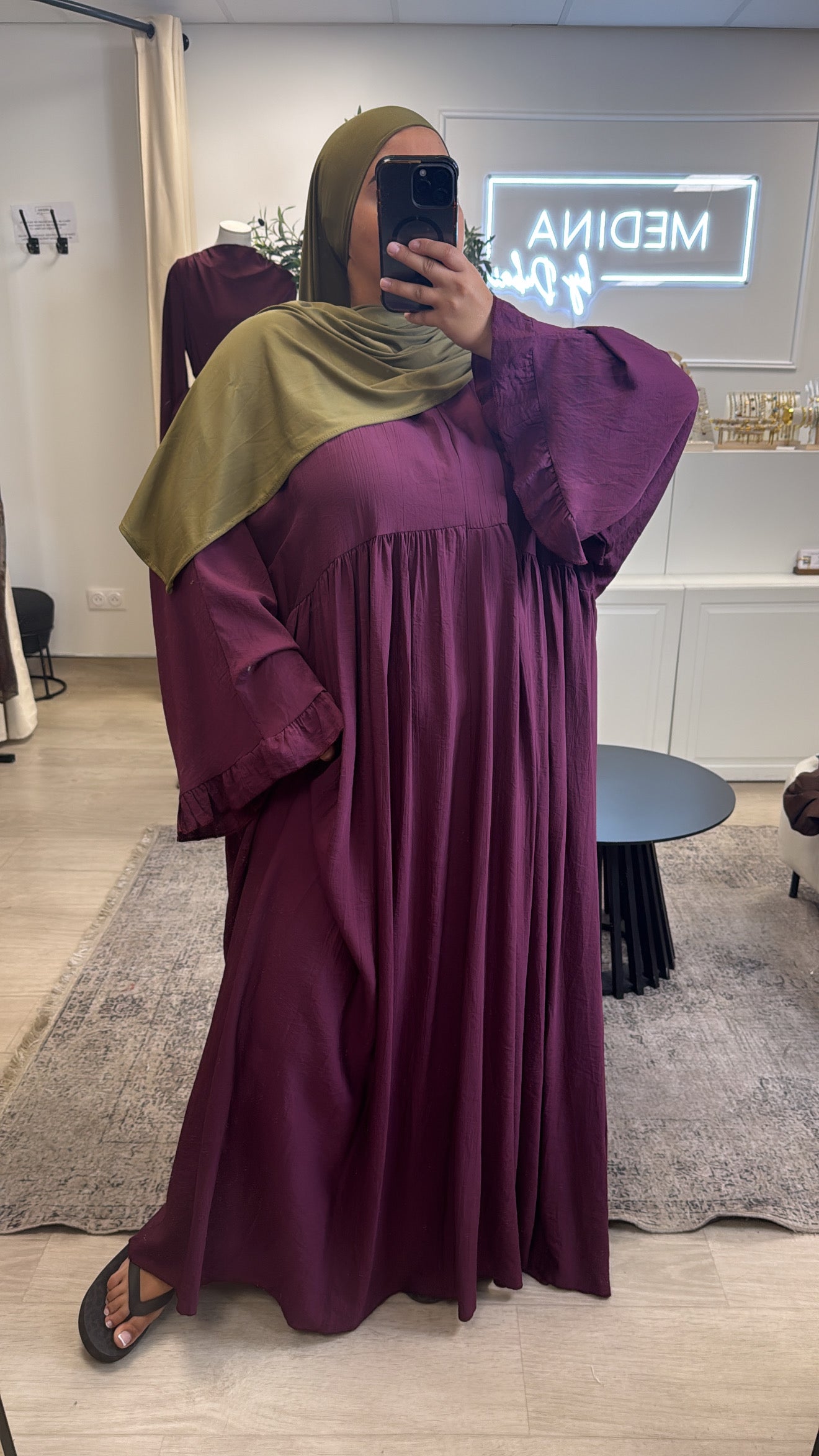 Abaya FARASHA prune