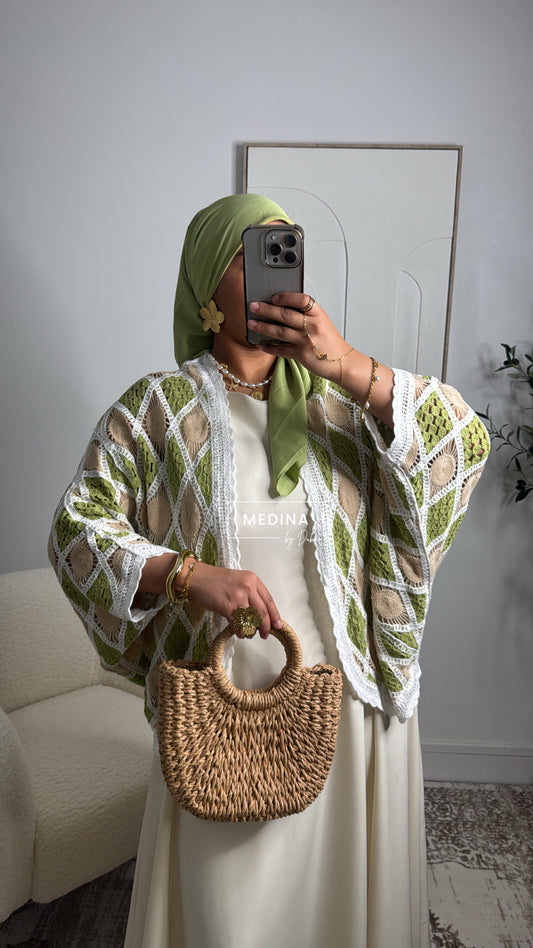 Gilet crochet Lyla [ vert ]
