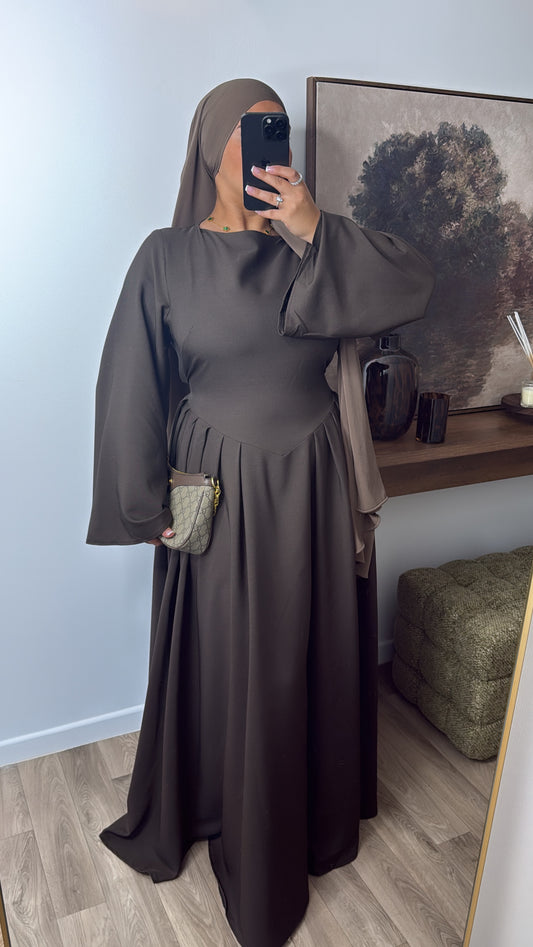 ROBE MARRON CINTRÉ [ marron ]
