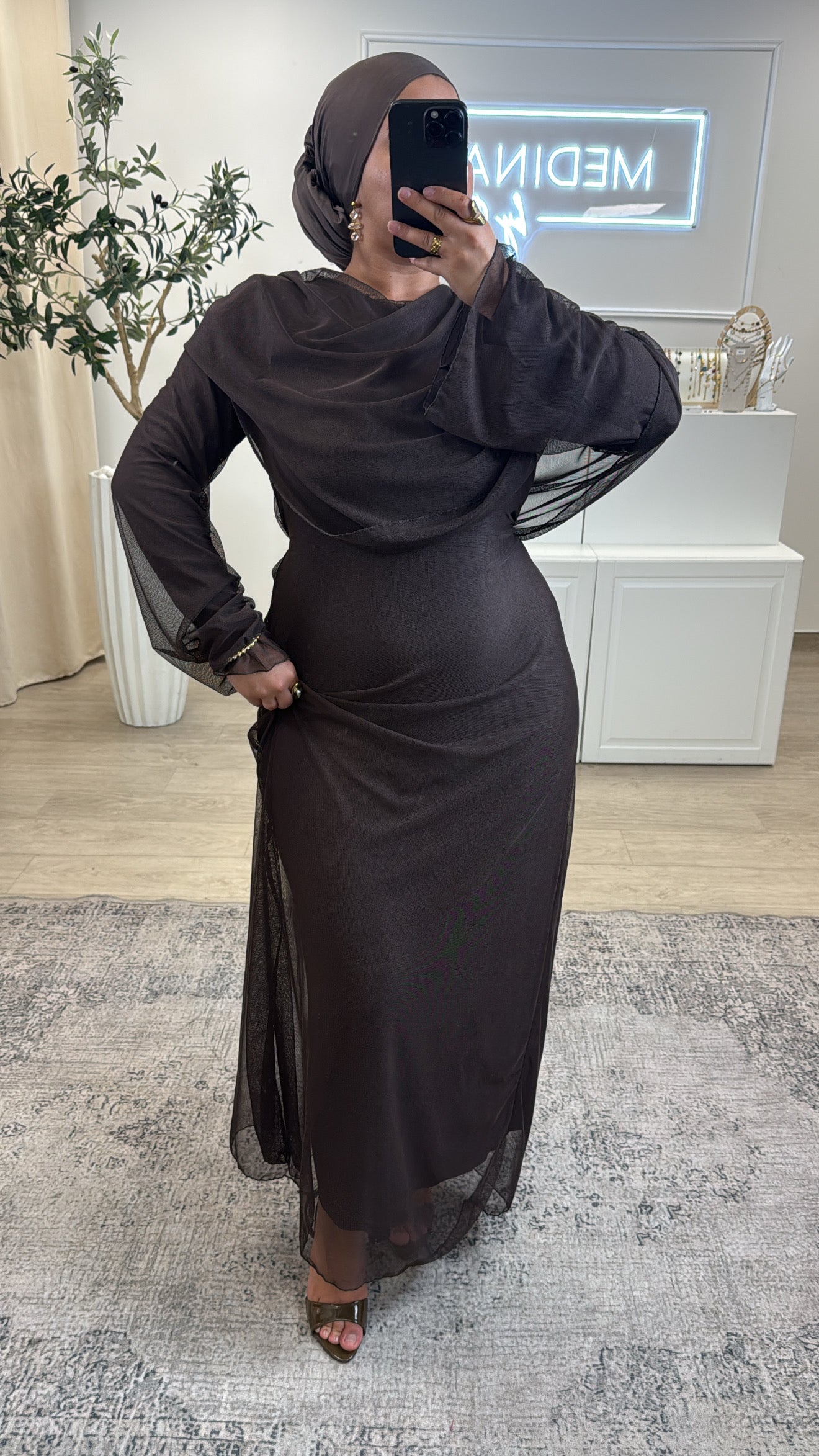 ROBE LEYNA EN TULLE [ choco ]