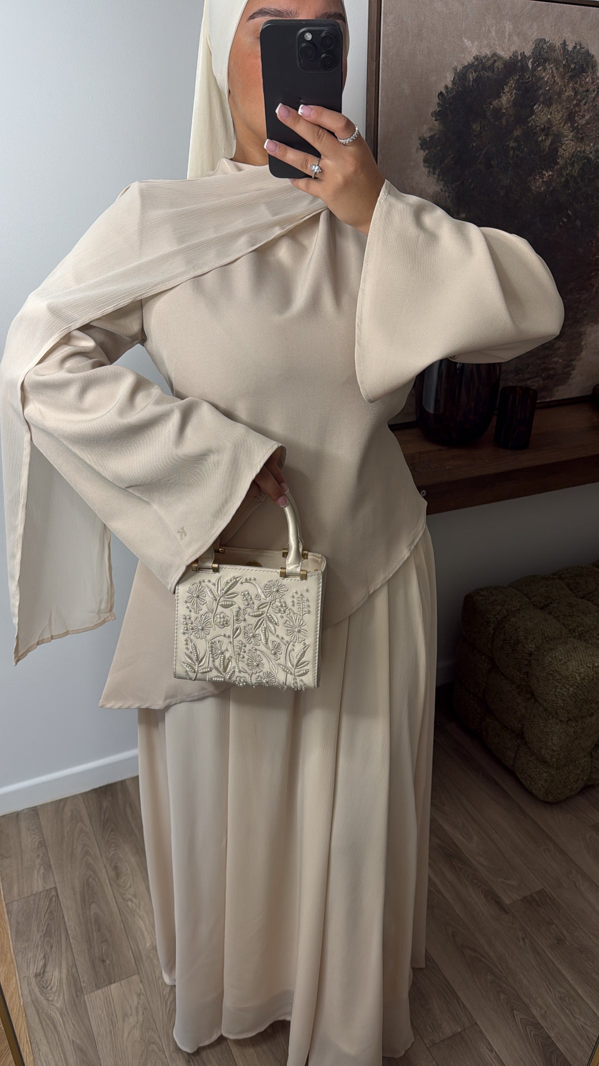 ENSEMBLE PREMIUM JUPE + HAUT CINTRÉ [ beige]