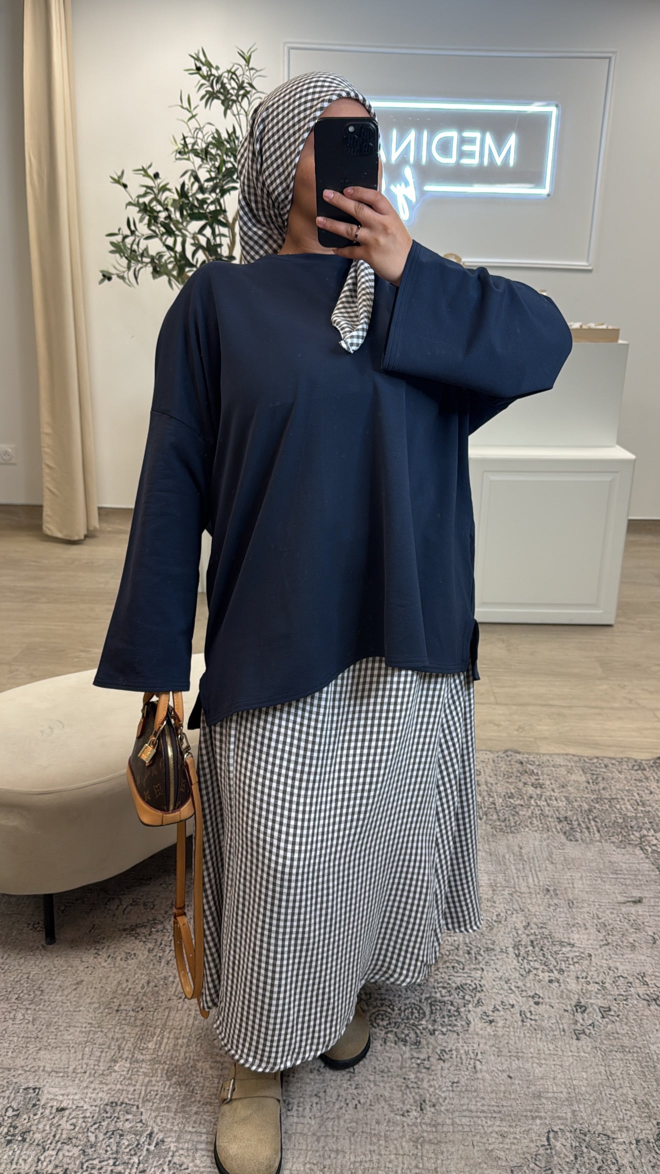 T-shirt en coton oversize [ bleu ]