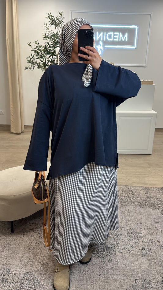 T-shirt en coton oversize [ bleu ]