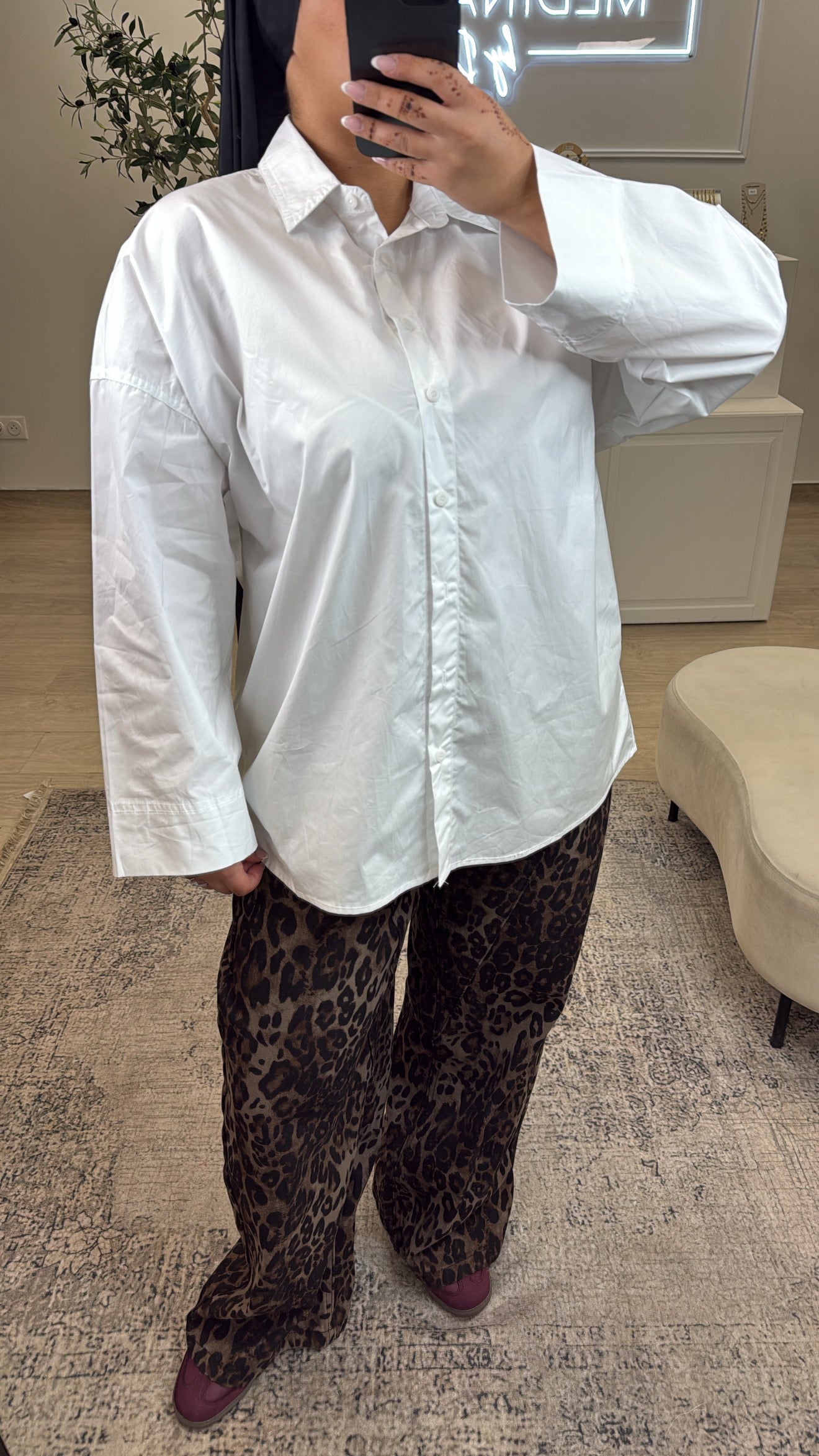 Chemise longue en coton [ blanc ]