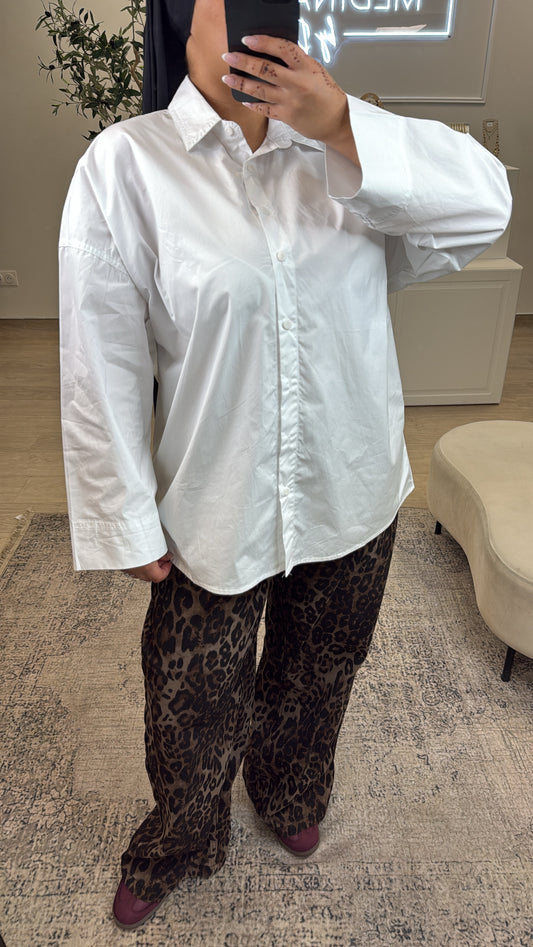 Chemise longue en coton [ blanc ]
