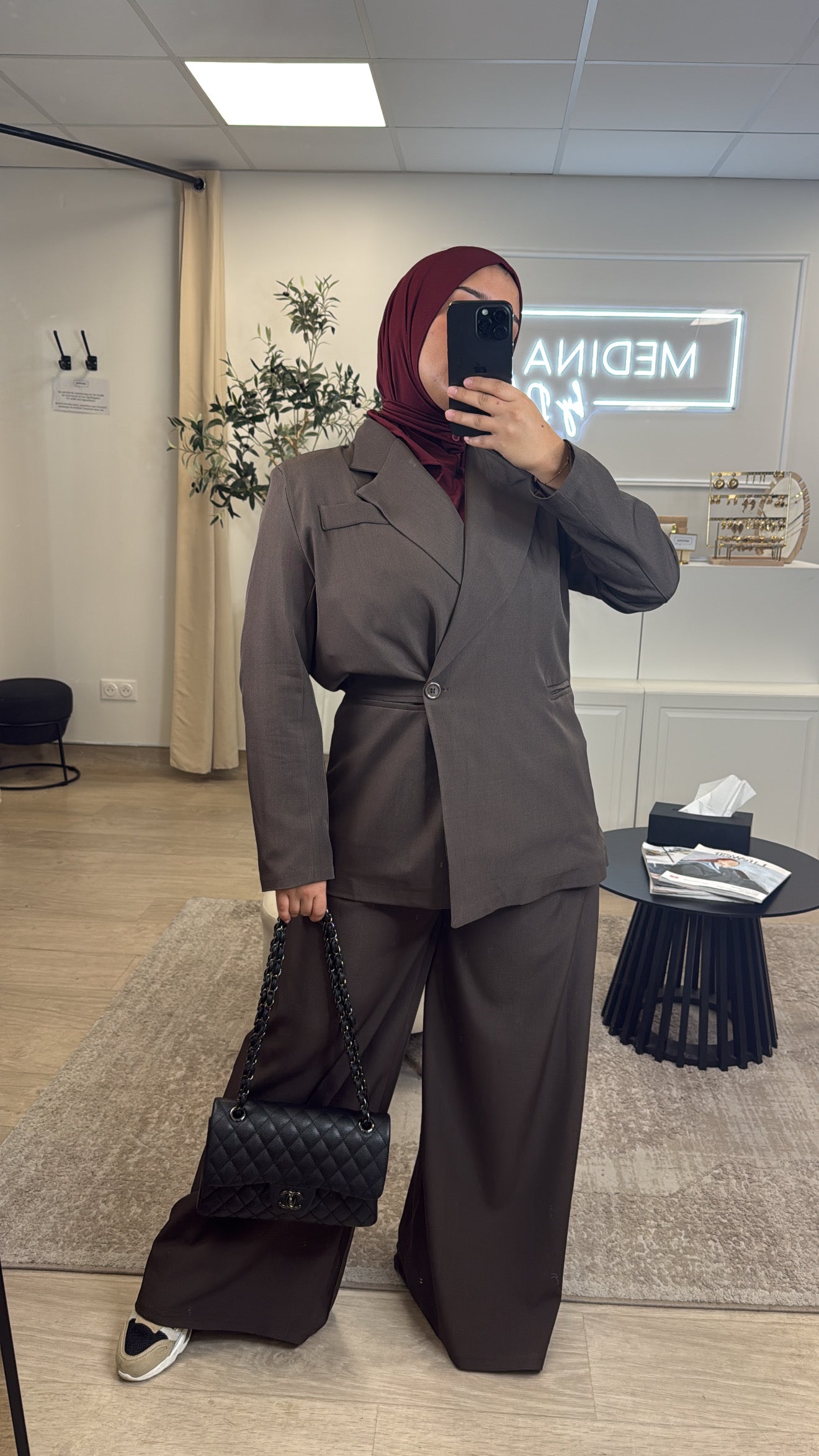 ENSEMBLE BLAZER CROISÉ [ CHOCO]