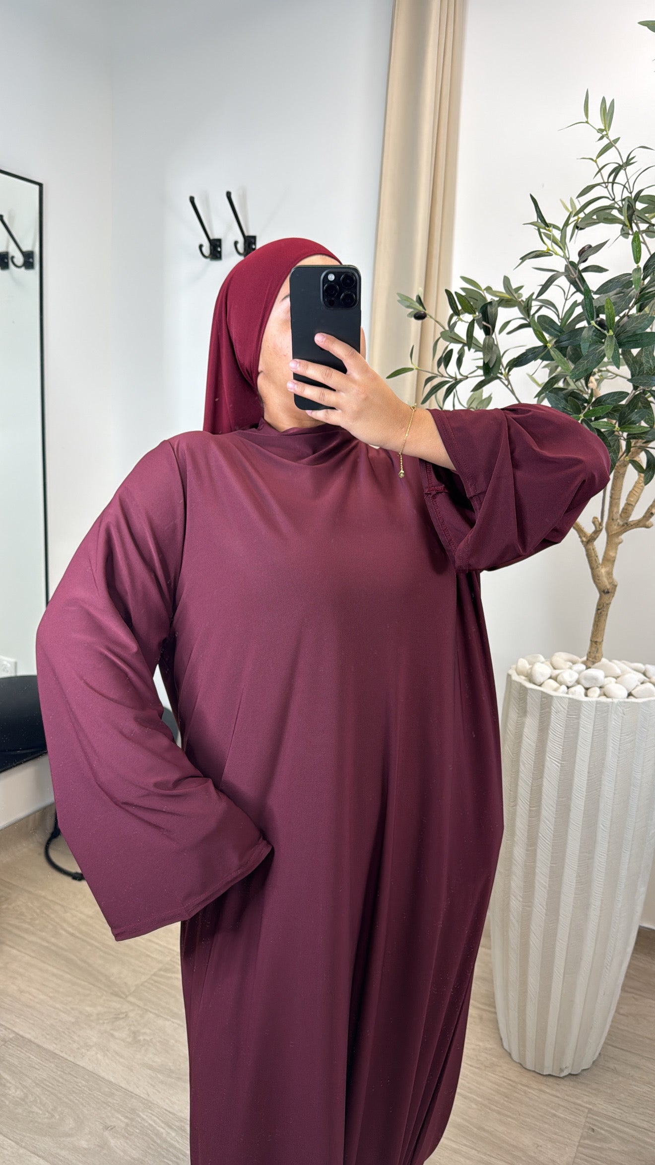 Abaya Jersey Premium [ bordeau ]
