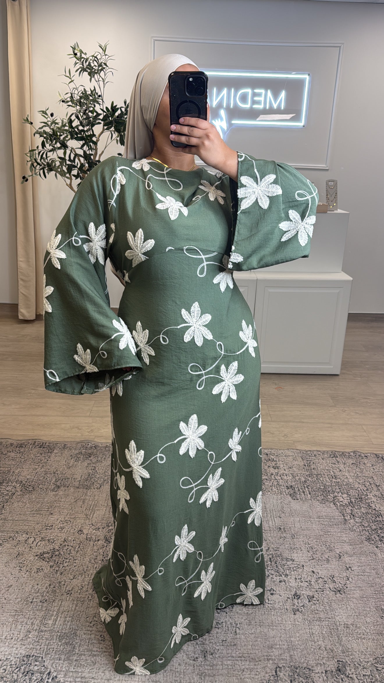 ROBE FLEUR SAMIA [ kaki ]