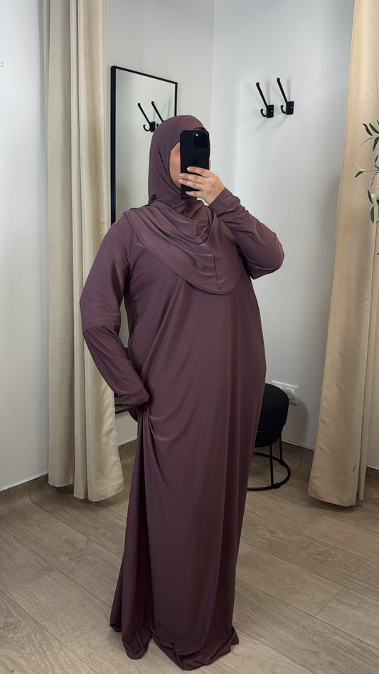 SET CAGOULE EN JERSEY PREMIUM [ mauve ]