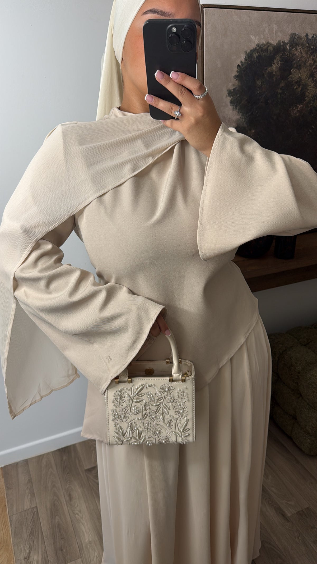 ENSEMBLE PREMIUM JUPE + HAUT CINTRÉ [ beige]