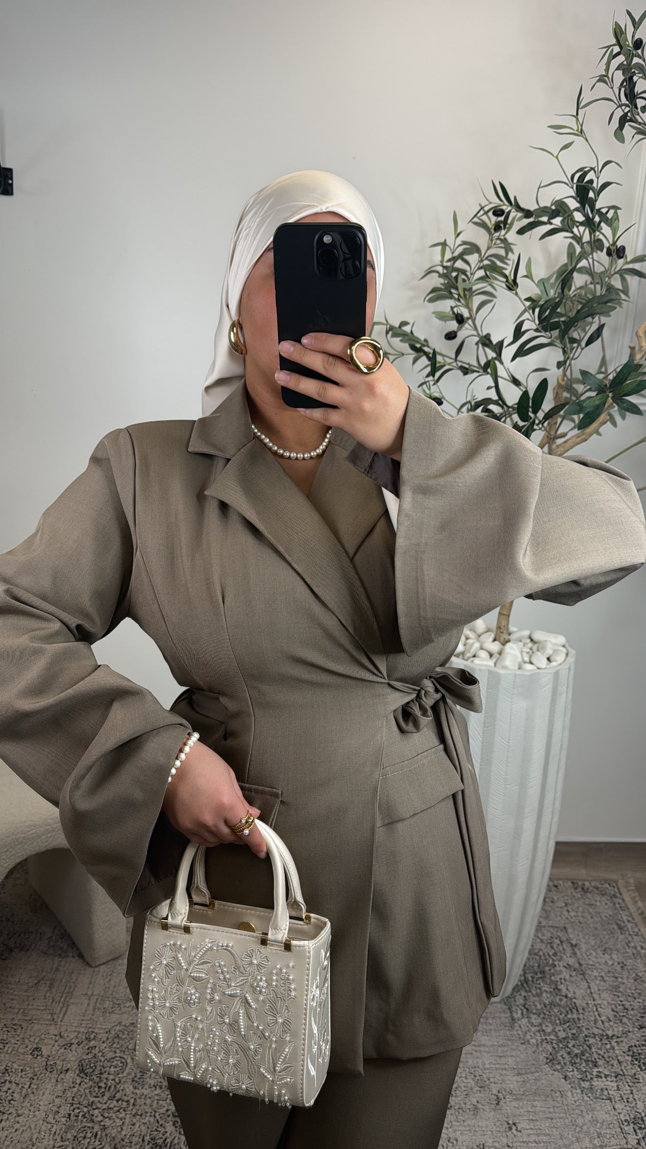 Ensemble Blazer croisé [Taupe ]