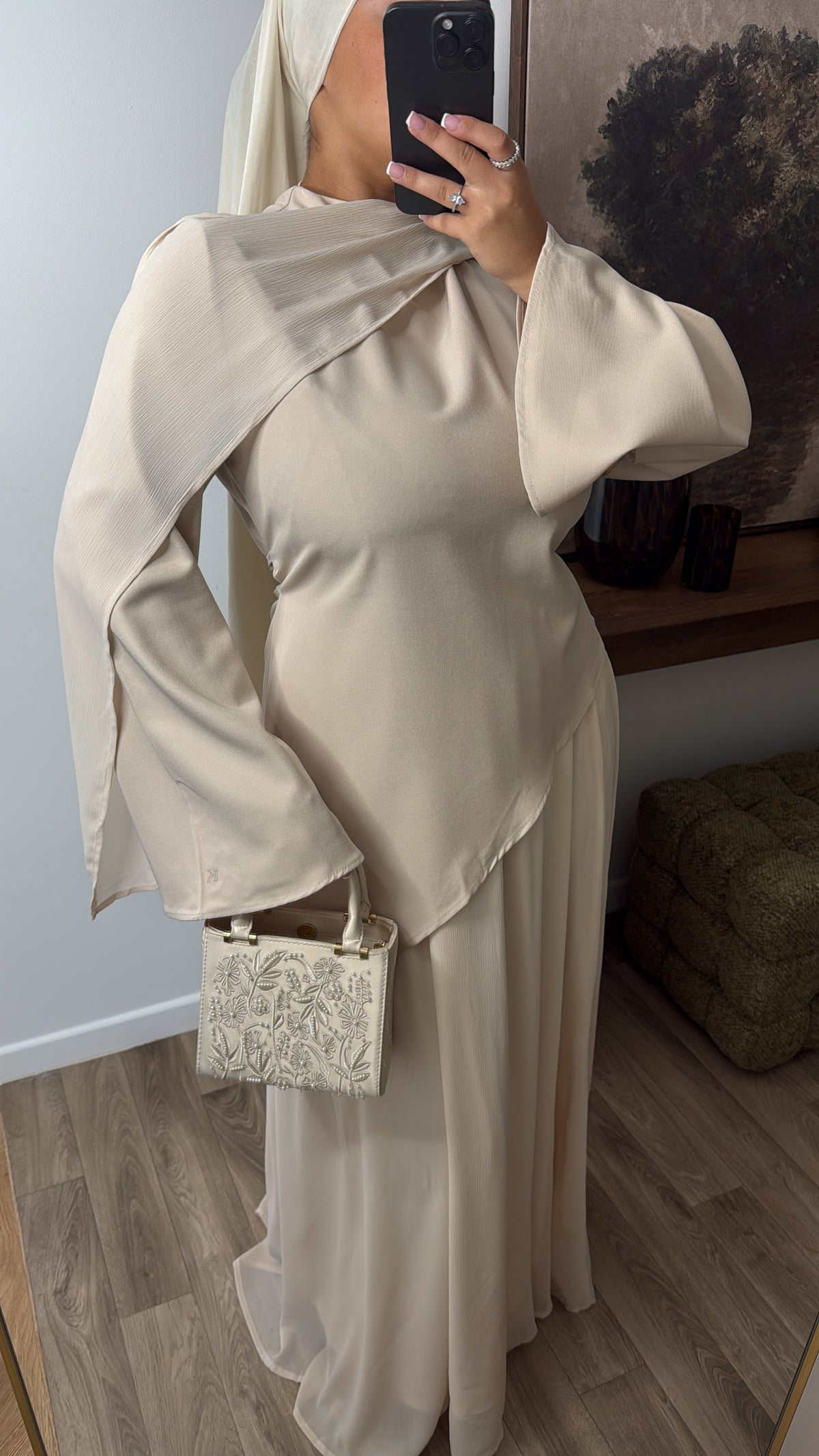 ENSEMBLE PREMIUM JUPE + HAUT CINTRÉ [ beige]