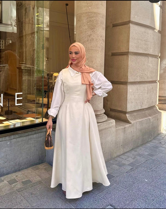ROBE PREMIUM CINTRÉ [ crème ]