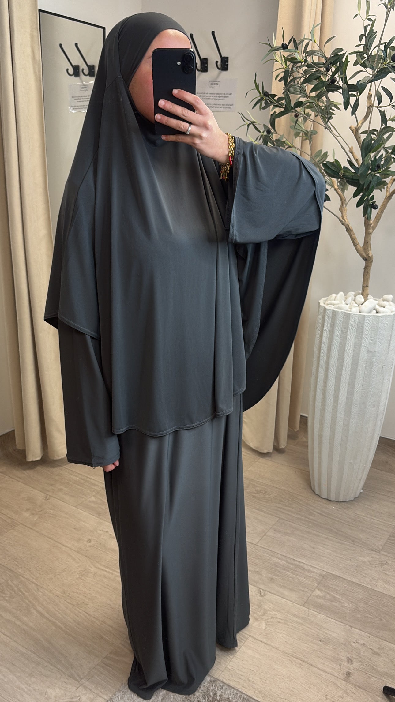 Abaya Jersey Premium [ gris souris ]