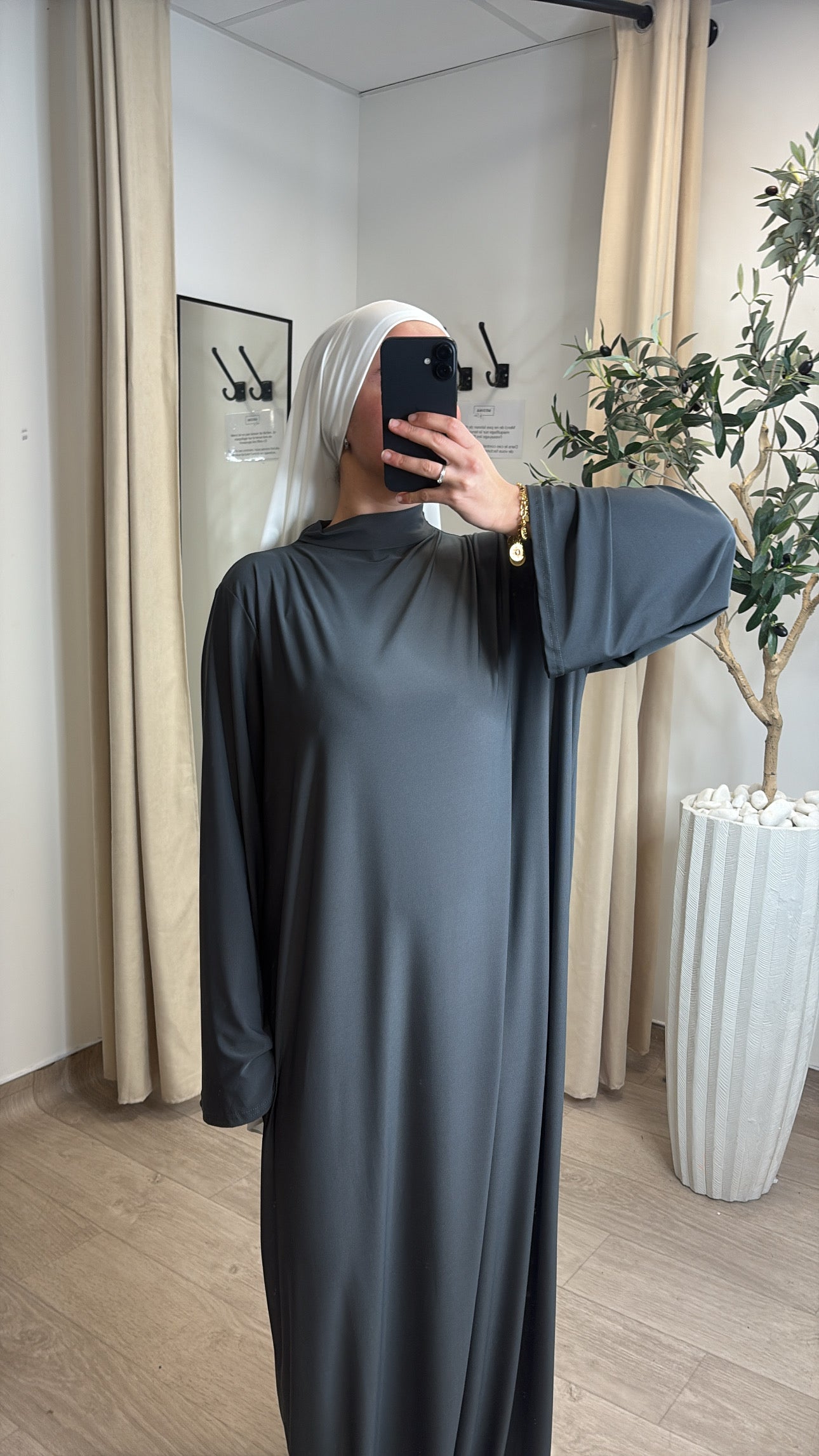 Abaya Jersey Premium [ gris souris ]