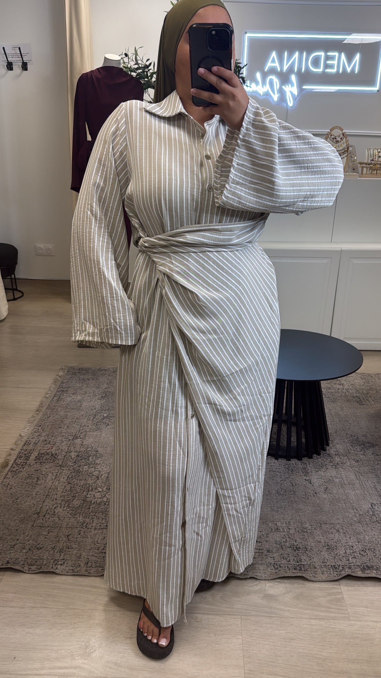 Robe croisé effet lin